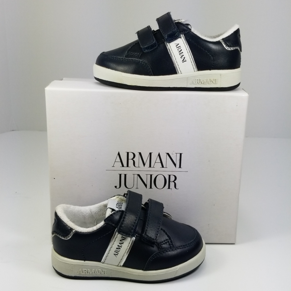 Armani Junior Marine Blue Boy's Sneakers - Picture 1 of 8